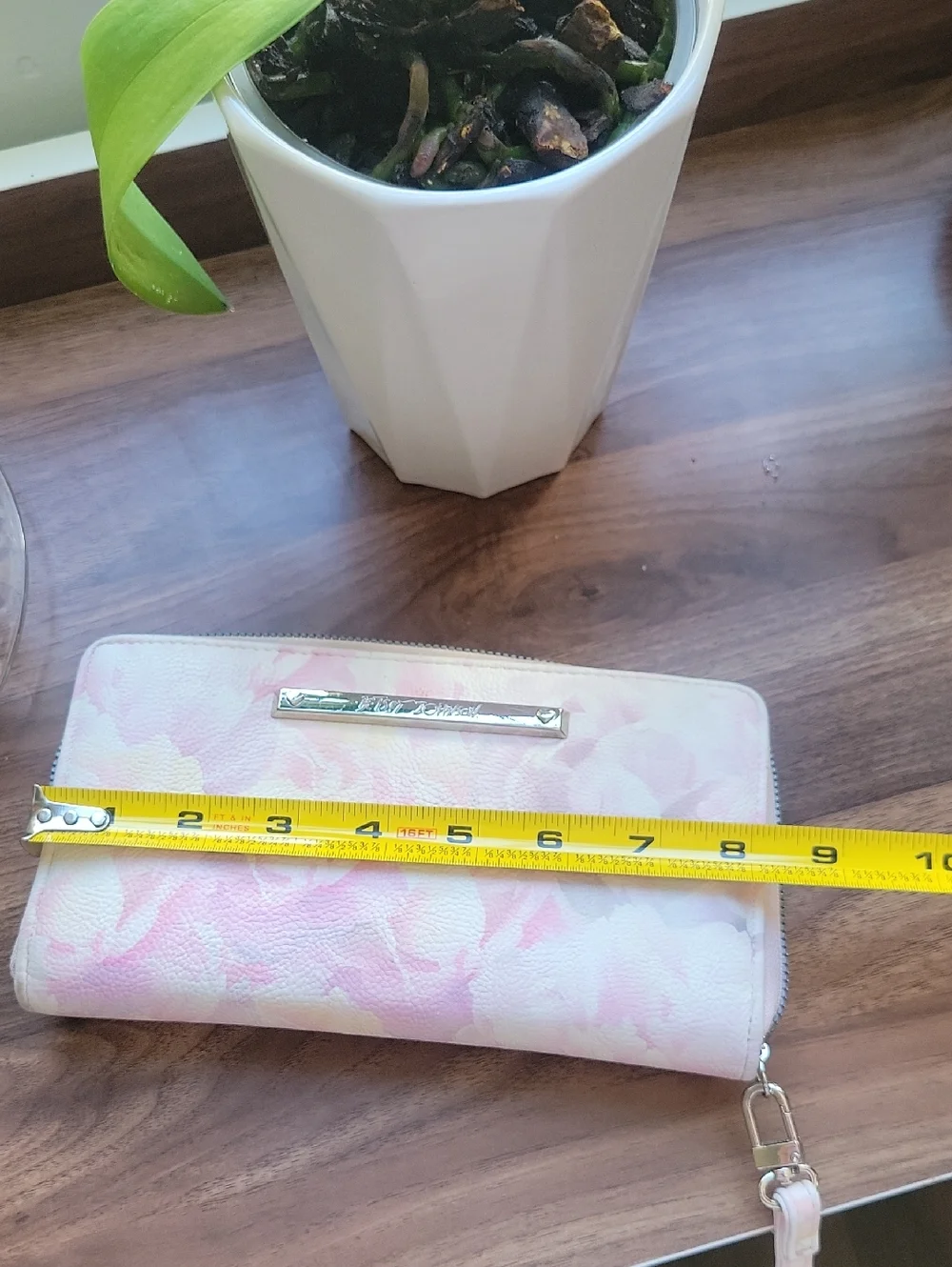Betsey Johnson Pink Floral Zip-Around Wristlet Wallet